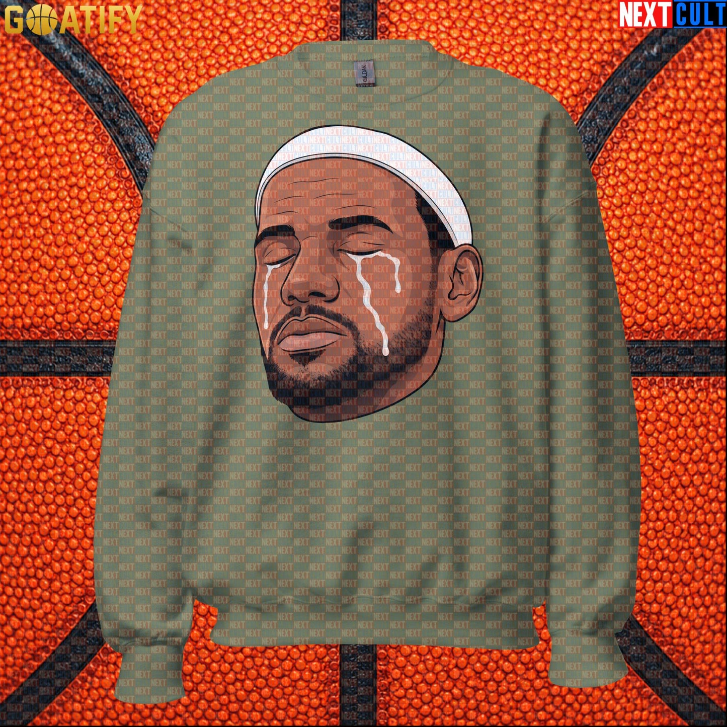 Crying LeBron Meme Sweatshirt – Emotional NBA Basketball Crewneck Gift for Sports Fans |  | ["Basketball", "LeBron James", "NBA"]