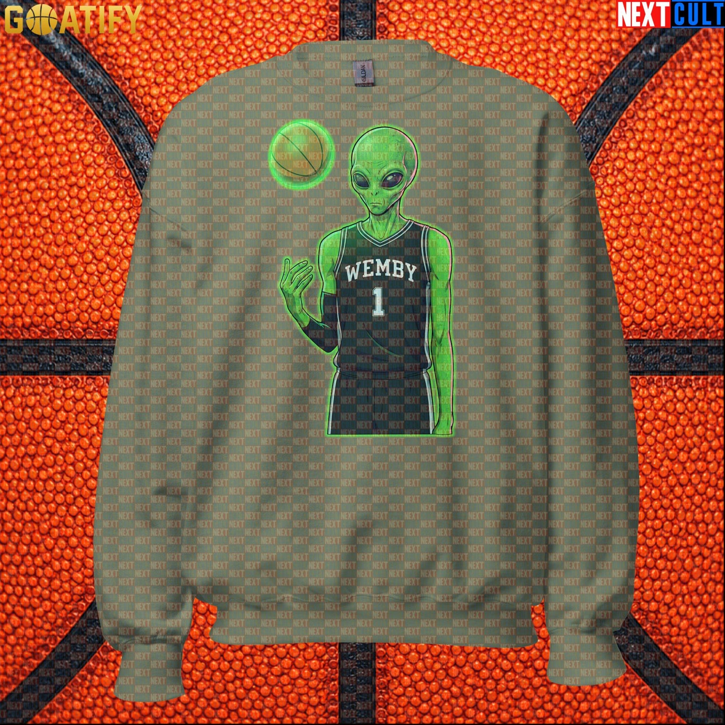 Basketball Sweatshirt Alien Wemby Graphic for Spurs Fans, Victor Wembanyama NBA Gift |  | ["Basketball", "France", "NBA", "San Antonio Spurs", "Victor Wembanyama", "Wemby"]