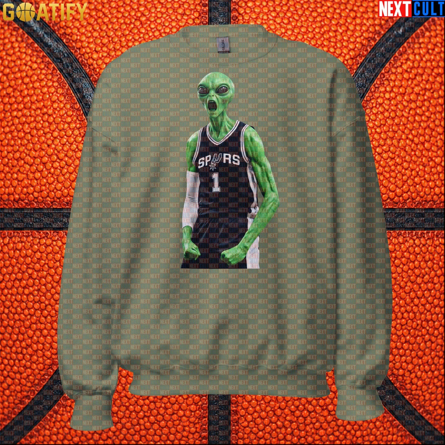 Basketball Sweatshirt Alien Wemby Celebration Graphic for Victor Wembanyama and Spurs Fans |  | ["Basketball", "France", "NBA", "San Antonio Spurs", "Victor Wembanyama", "Wemby"]