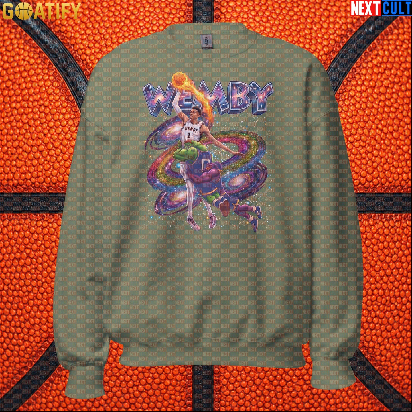 Basketball Sweatshirt Victor Wembanyama Cosmic Dunk for Spurs Fans and Space Jam Lovers |  | ["Basketball", "France", "NBA", "San Antonio Spurs", "Victor Wembanyama", "Wemby"]