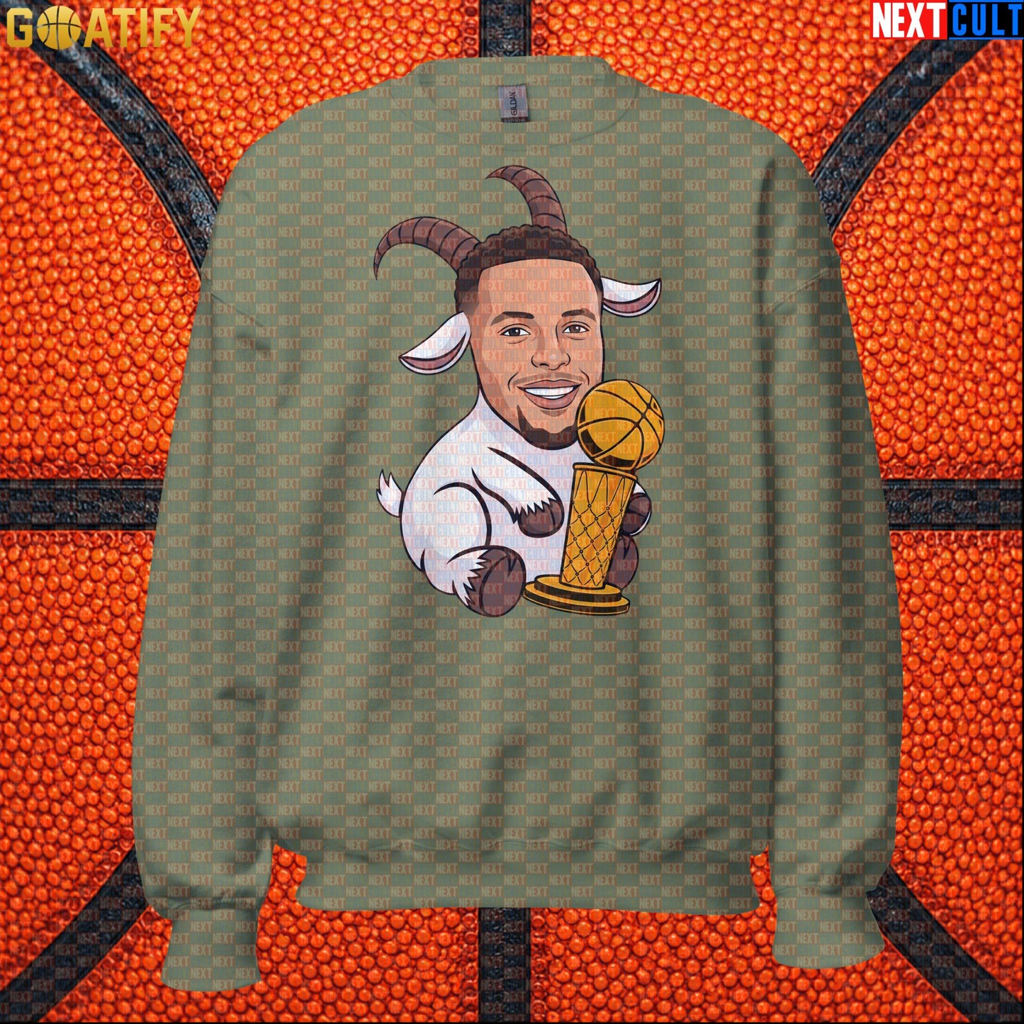 Basketball Sweatshirt Stephen Curry GOAT Champion Crewneck for Warriors Fans & NBA Gifts | Sweatshirts | ["Basketball", "Golden State Warriors", "NBA", "NCB", "Stephen Curry"]
