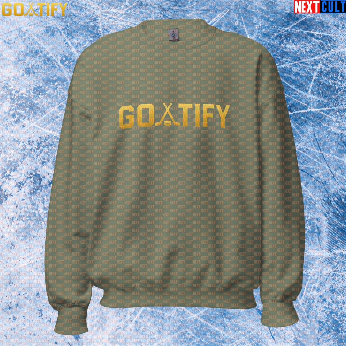 Hockey GOAT Sweatshirt GOATIFY Gold Logo Crewneck for NHL Fans & Ice Hockey Gifts | Sweatshirts | ["Hockey", "NCB", "NHL"]