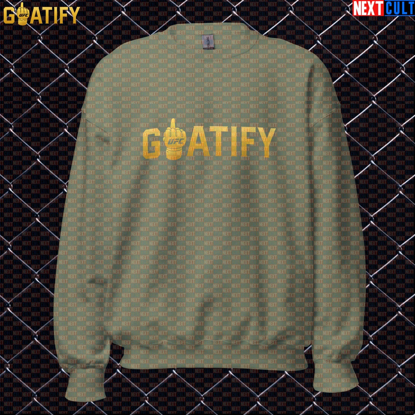 MMA GOAT Sweatshirt Gold Middle Finger Fight Crewneck for UFC Fans & Fighter Gifts | GOATIFY | Sweatshirts | ["Martial Arts", "MMA", "NCB", "UFC"]
