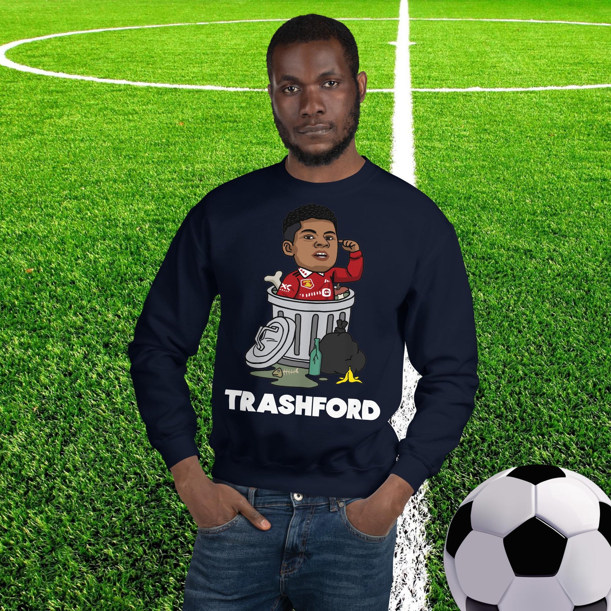 Trashford Marcus Rashford Manchester United Gift Man United Gift Marcus Rashford Sweatshirt Navy Sweatshirts Football Manchester United Marcus Rashford Next Cult Brand