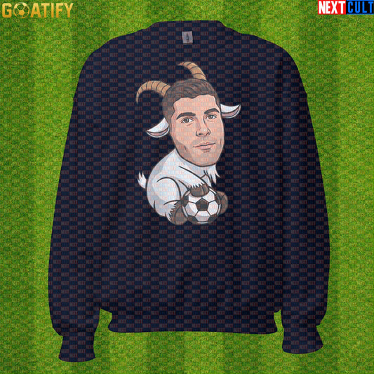 Christian Pulisic Sweatshirt – USMNT GOAT Crewneck for AC Milan, Chelsea and World Cup Fans Navy Sweatshirts Next Cult Brand