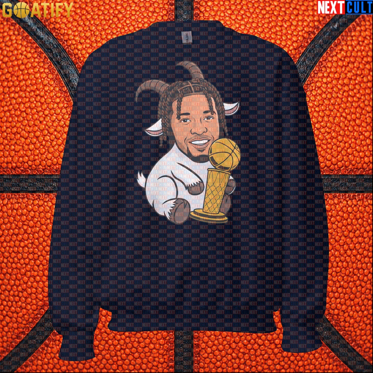 Jalen Brunson Sweatshirt – Finals MVP GOAT Crewneck Gift for New York Knicks Fans Navy Next Cult Brand