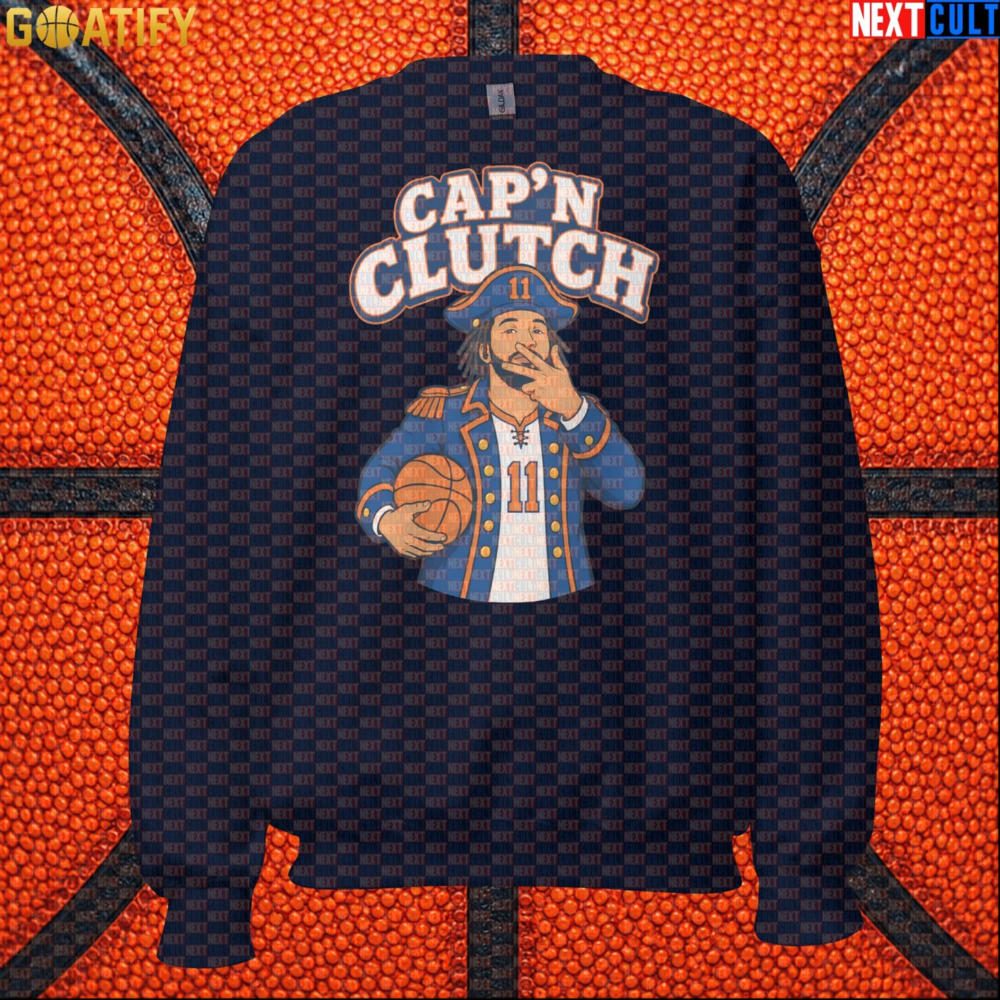 Jalen Brunson Sweatshirt – Captain Clutch Crewneck for Knicks Fans and Basketball Gifts Navy Next Cult Brand