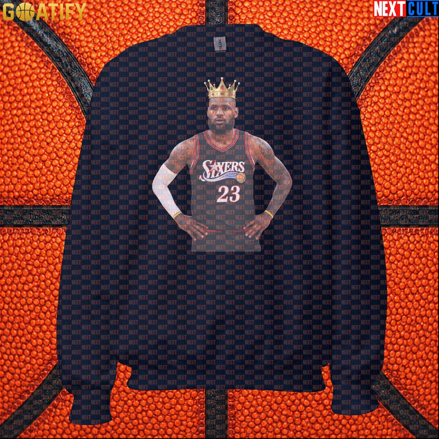 LeBron James Sweatshirt – King of Philly 76ers Basketball Crewneck for NBA Fans & Gifts |  | ["Basketball", "LeBron James", "NBA", "Philadelphia 76ers"]