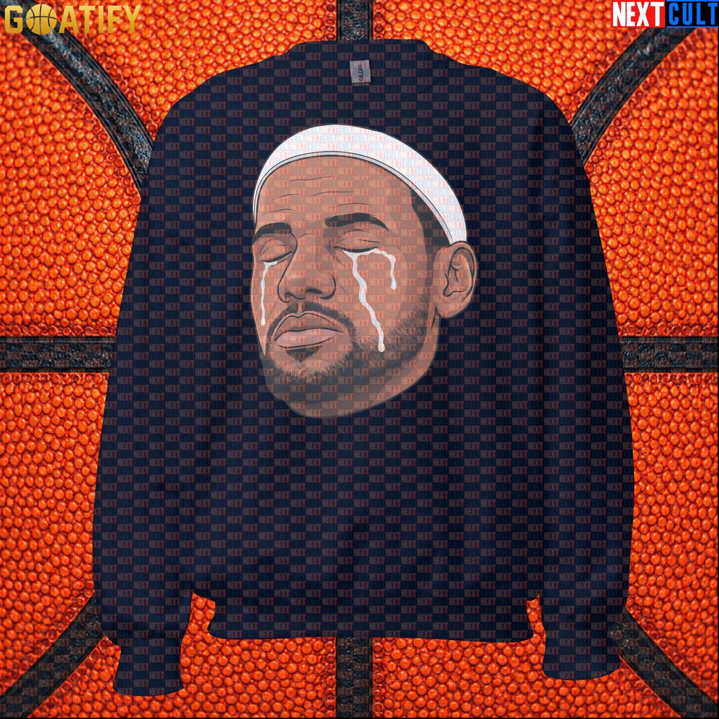 Crying LeBron Meme Sweatshirt – Emotional NBA Basketball Crewneck Gift for Sports Fans |  | ["Basketball", "LeBron James", "NBA"]