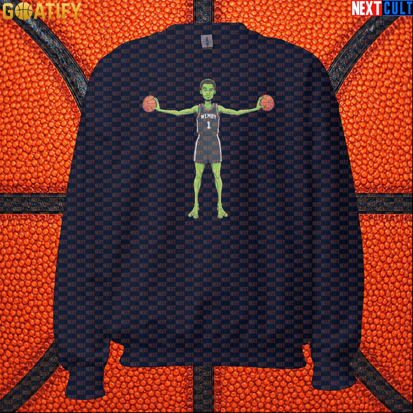 Basketball Sweatshirt Alien Wemby Sci-Fi Design for Spurs Fans, Winter and NBA Gifts |  | ["Basketball", "France", "NBA", "San Antonio Spurs", "Victor Wembanyama", "Wemby"]