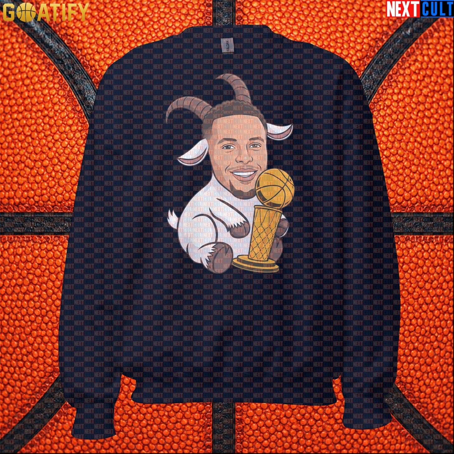 Basketball Sweatshirt Stephen Curry GOAT Champion Crewneck for Warriors Fans & NBA Gifts | Sweatshirts | ["Basketball", "Golden State Warriors", "NBA", "NCB", "Stephen Curry"]