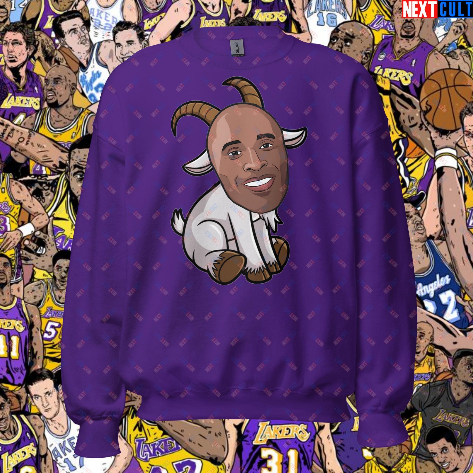 Kobe Bryant G.O.A.T. Sweatshirt - Settle the Debate Pullover - Greatest of All Time NBA Meme Sweatshirt for Basketball Fans - Perfect Gift for Kobe Fans Unisex Sweatshirt Purple Sweatshirts Basketball G.O.A.T. Kobe Bryant Los Angeles Lakers NBA Next Cult Brand