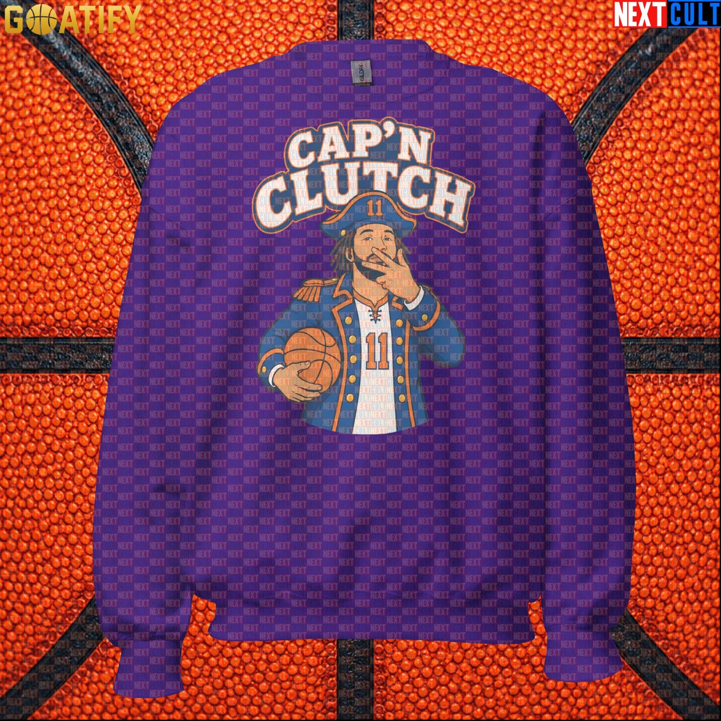 Jalen Brunson Sweatshirt – Captain Clutch Crewneck for Knicks Fans and Basketball Gifts Purple Next Cult Brand
