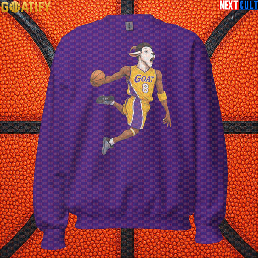 Kobe Bryant Sweatshirt – Young Kobe No. 8 GOAT Crewneck Gift for Lakers Basketball Fans Purple Sweatshirts Next Cult Brand