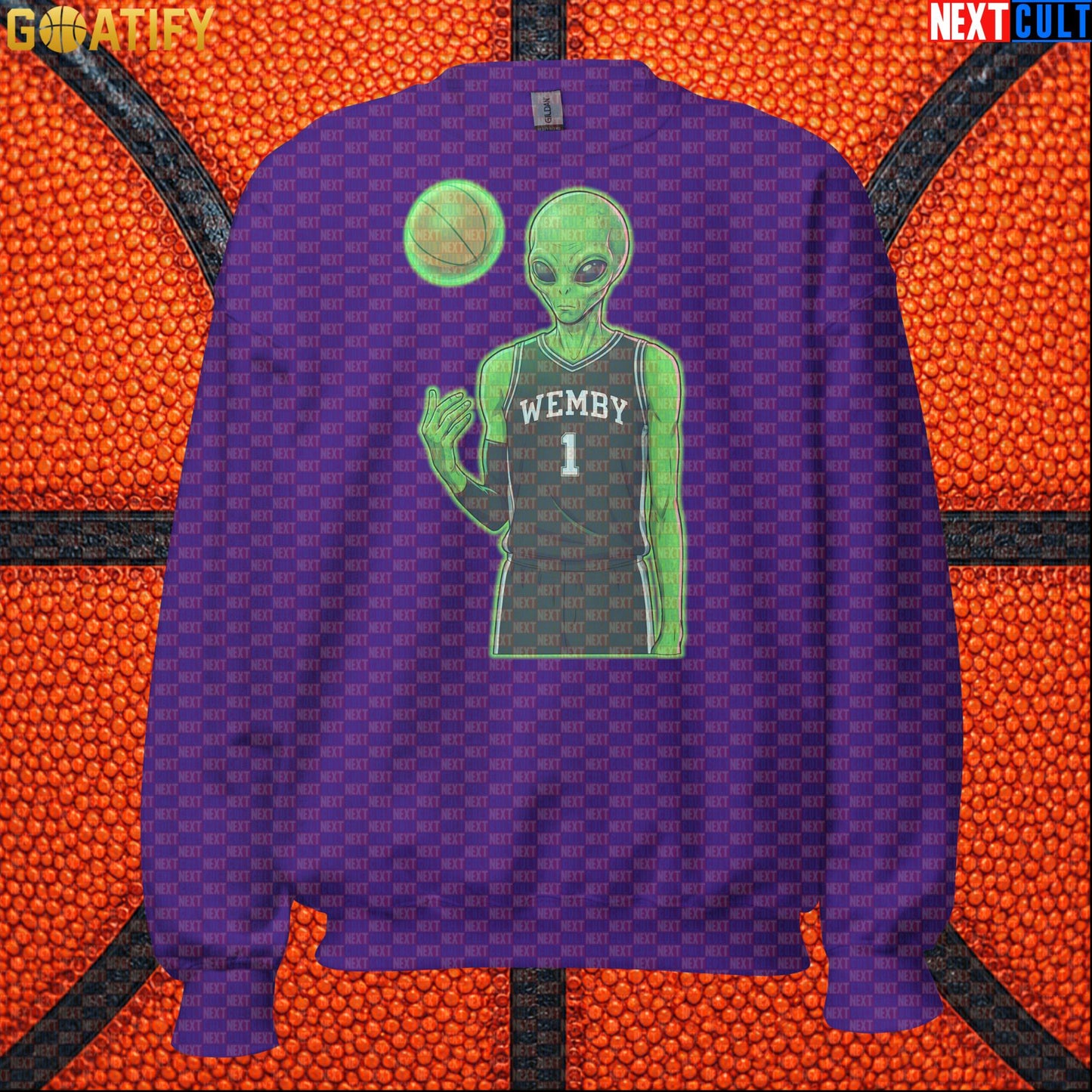 Basketball Sweatshirt Alien Wemby Graphic for Spurs Fans, Victor Wembanyama NBA Gift |  | ["Basketball", "France", "NBA", "San Antonio Spurs", "Victor Wembanyama", "Wemby"]
