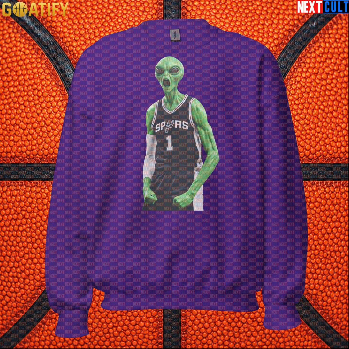 Basketball Sweatshirt Alien Wemby Celebration Graphic for Victor Wembanyama and Spurs Fans |  | ["Basketball", "France", "NBA", "San Antonio Spurs", "Victor Wembanyama", "Wemby"]