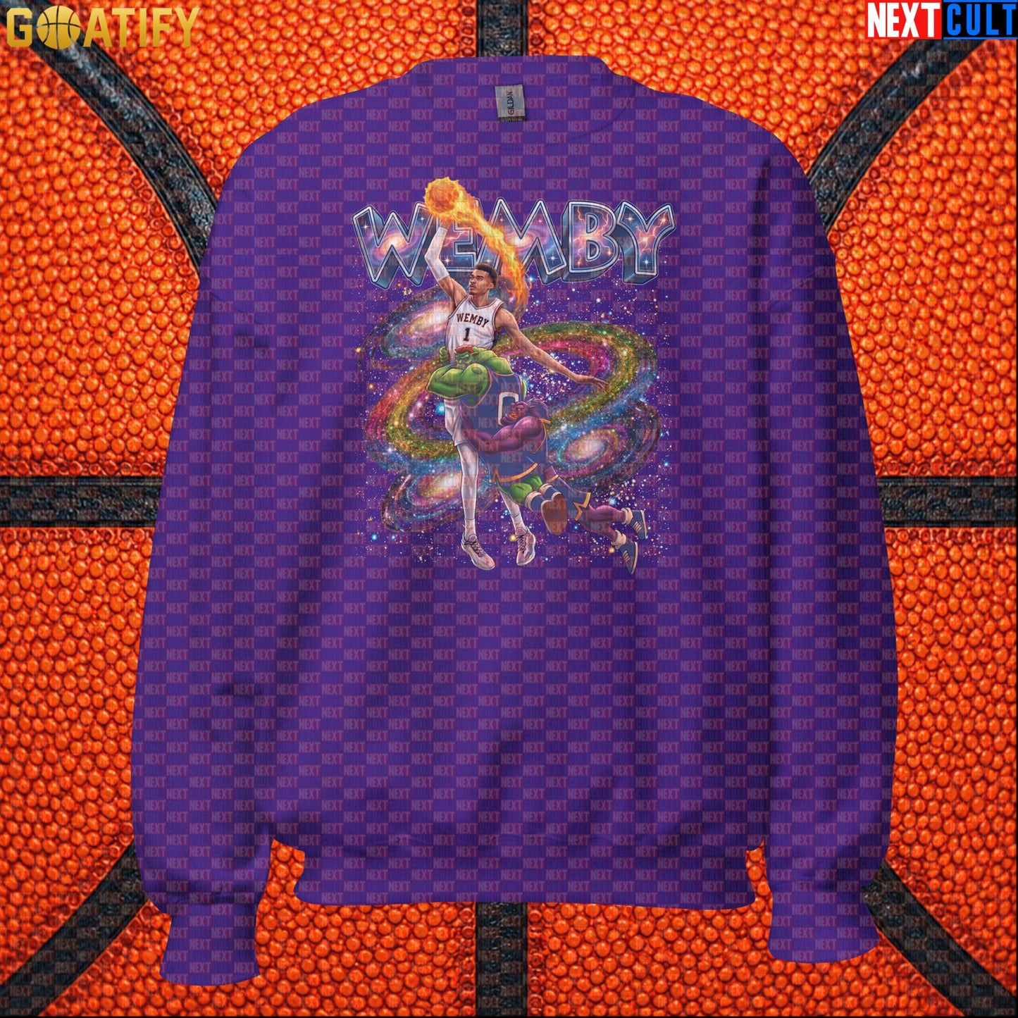 Basketball Sweatshirt Victor Wembanyama Cosmic Dunk for Spurs Fans and Space Jam Lovers |  | ["Basketball", "France", "NBA", "San Antonio Spurs", "Victor Wembanyama", "Wemby"]
