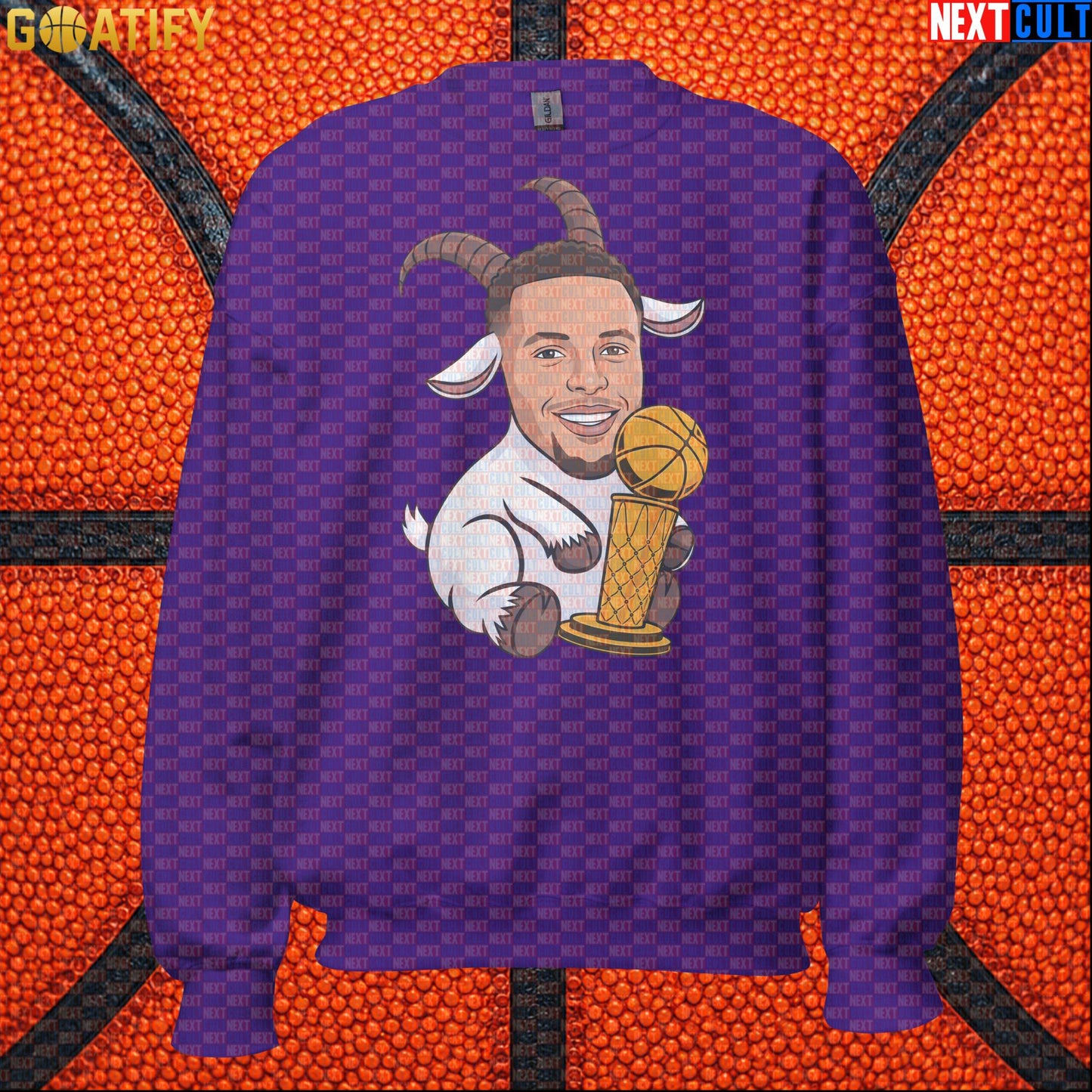 Basketball Sweatshirt Stephen Curry GOAT Champion Crewneck for Warriors Fans & NBA Gifts | Sweatshirts | ["Basketball", "Golden State Warriors", "NBA", "NCB", "Stephen Curry"]