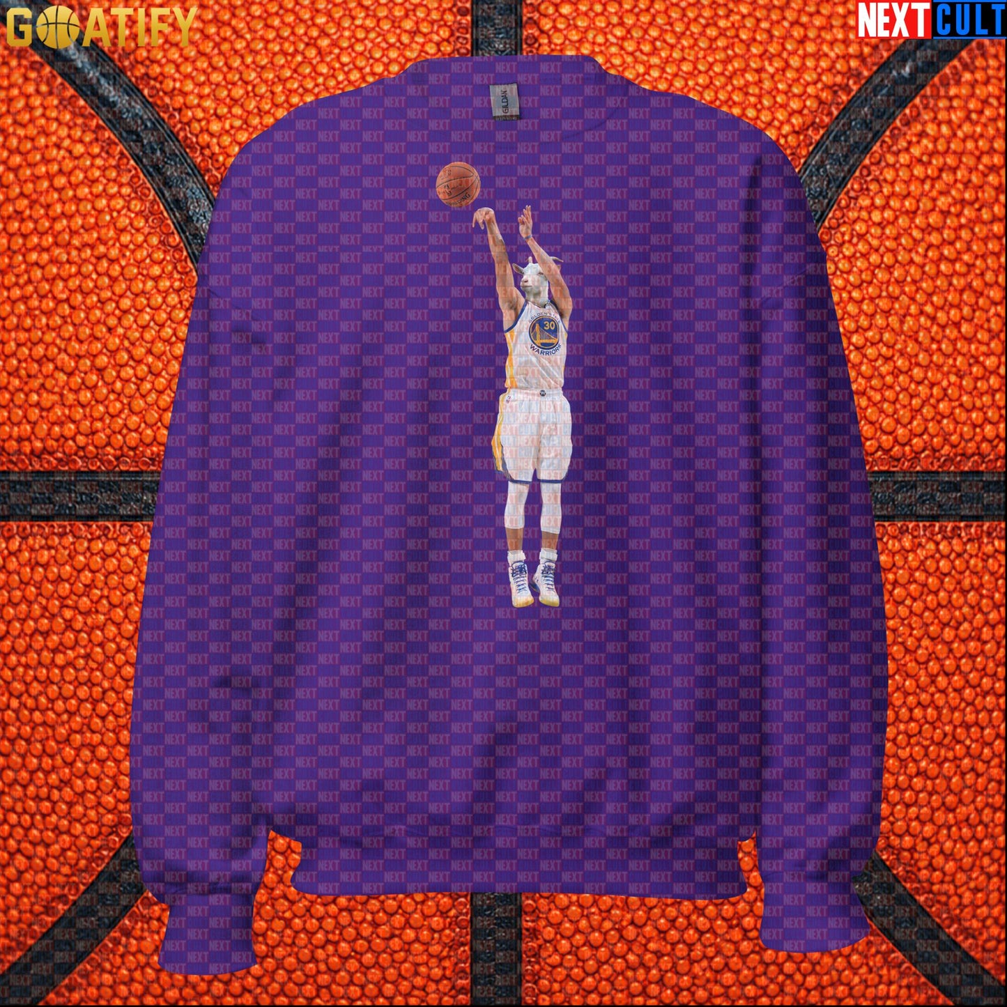 Sweatshirt Stephen Curry GOAT 3 Pointer Crewneck for Warriors Fans NBA Basketball Gift Purple Sweatshirts Next Cult Brand