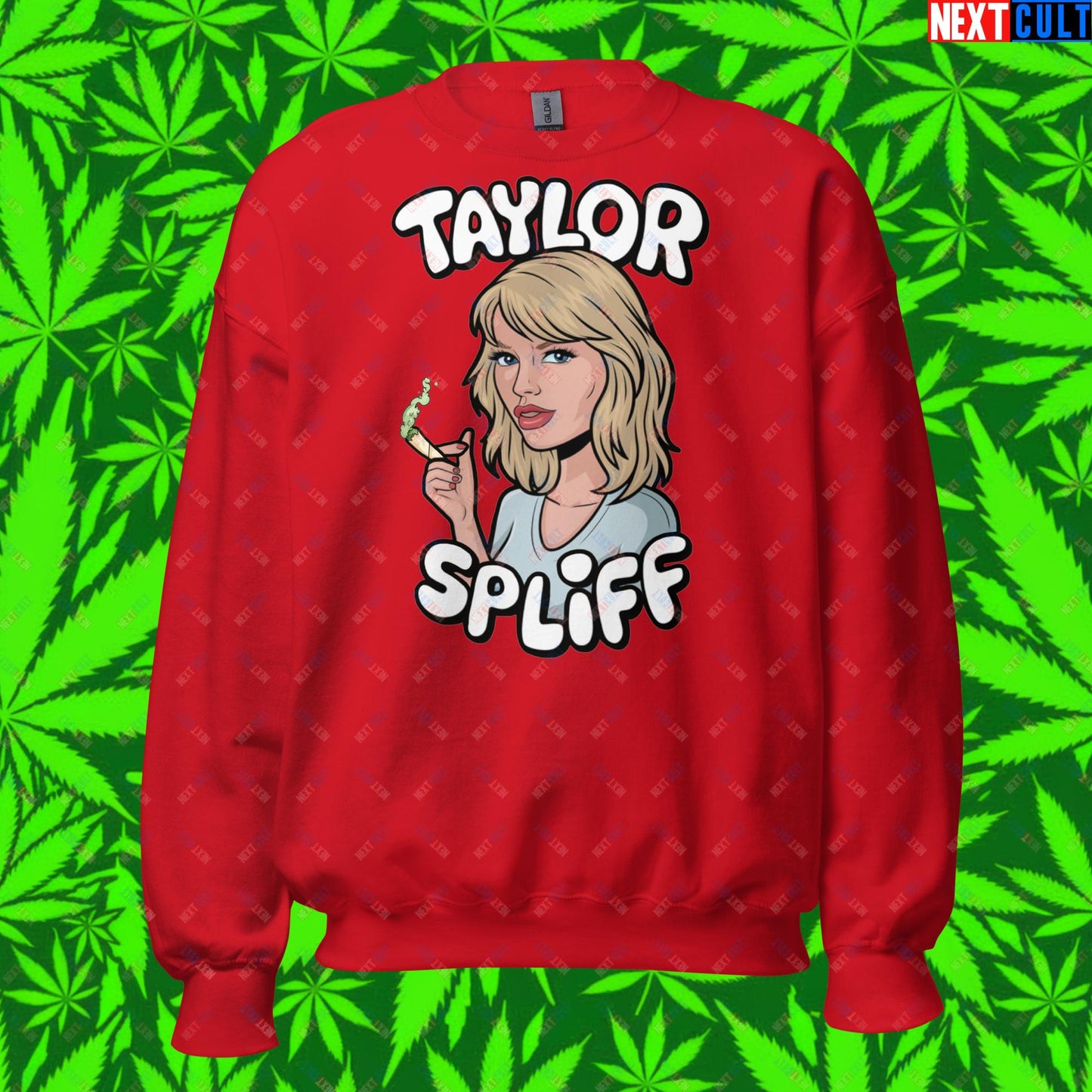 Taylor Spliff Pop Music Star Pothead Stoner Funny Weed Meme Unisex Sweatshirt Red Sweatshirts Music Weed Next Cult Brand