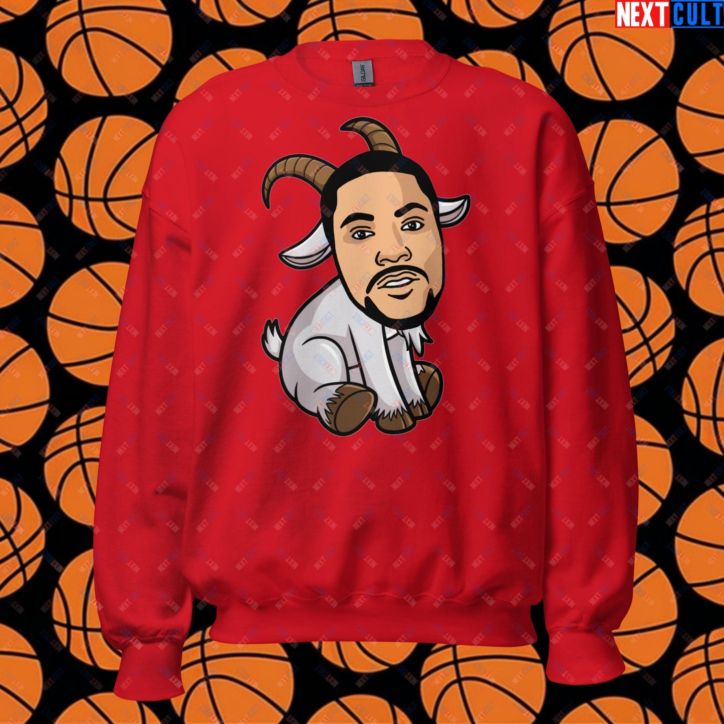 Derrick Rose G.O.A.T. Sweatshirt - Funny Basketball Meme Jumper - Greatest of All Time Pullover for Basketball Fans - Perfect Gift for Derrick Rose Fans Unisex Sweatshirt Red Sweatshirts Basketball Chicago Bulls Derrick Rose G.O.A.T. NBA Next Cult Brand