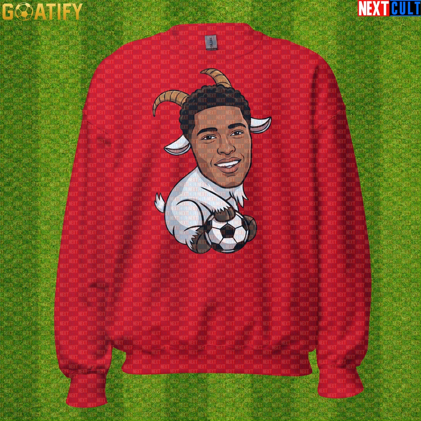Jude Bellingham Sweatshirt – GOAT Football Crewneck for Madrid and England Supporters |  | ["Borussia Dortmund", "England", "Football", "Jude Bellingham", "Real Madrid", "Soccer"]