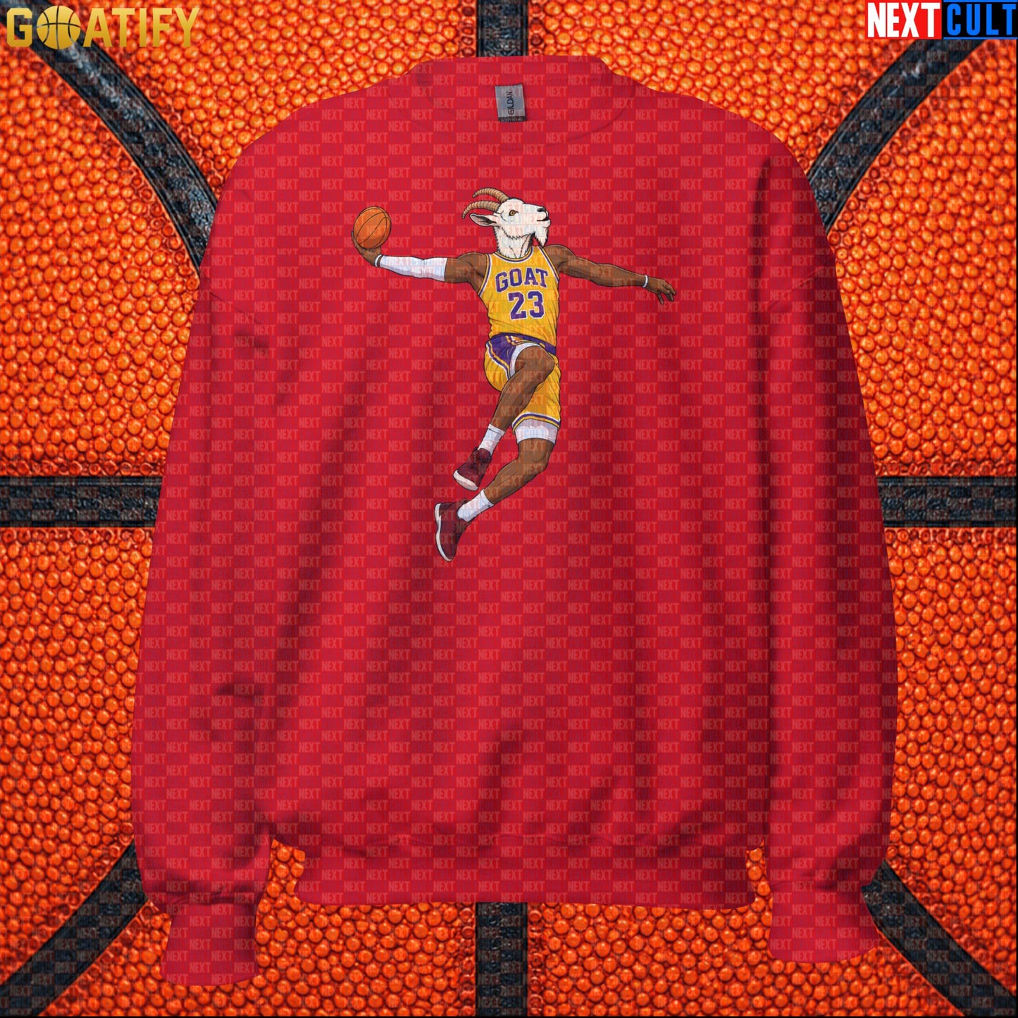 LeBron James Sweatshirt – Retro Lakers GOAT Dunk Crewneck Gift for NBA Basketball Fans |  | ["Basketball", "LeBron James", "Los Angeles Lakers", "NBA"]