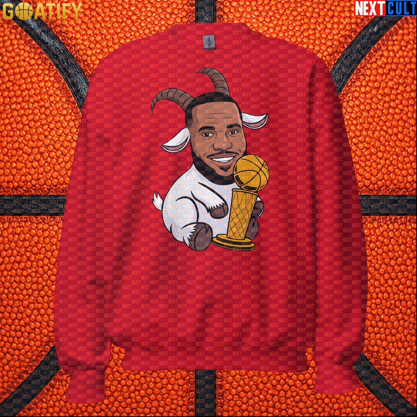 LeBron James Sweatshirt – LeGOAT Trophy Crewneck Gift for NBA Fans and Collectors |  | ["Basketball", "Cleveland Cavaliers", "LeBron James", "Los Angeles Lakers", "Miami Heat", "NBA"]