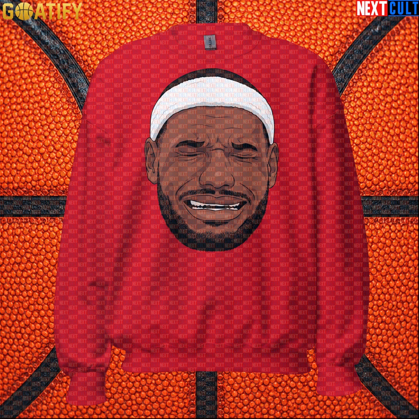 Crying LeBron Meme Sweatshirt – Funny NBA Basketball Crewneck Gift for Sports Fans |  | ["Basketball", "LeBron James", "NBA"]