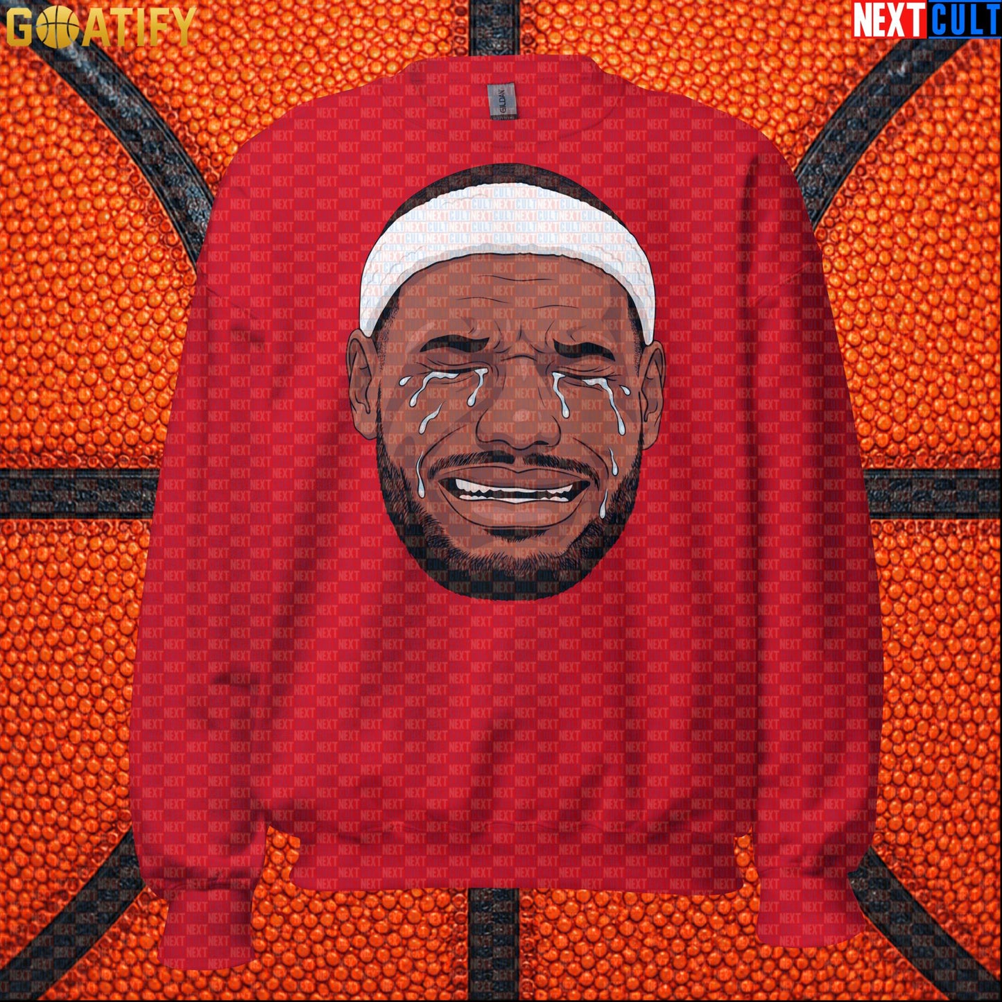 Crying LeBron Meme Sweatshirt – Funny NBA Basketball Crewneck Game Day Gift for Fans |  | ["Basketball", "LeBron James", "NBA"]