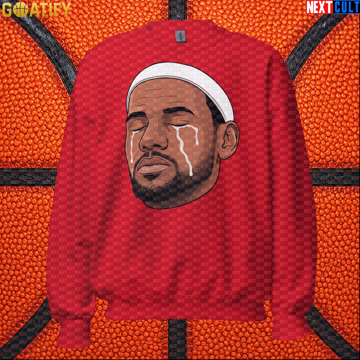 Crying LeBron Meme Sweatshirt – Emotional NBA Basketball Crewneck Gift for Sports Fans |  | ["Basketball", "LeBron James", "NBA"]
