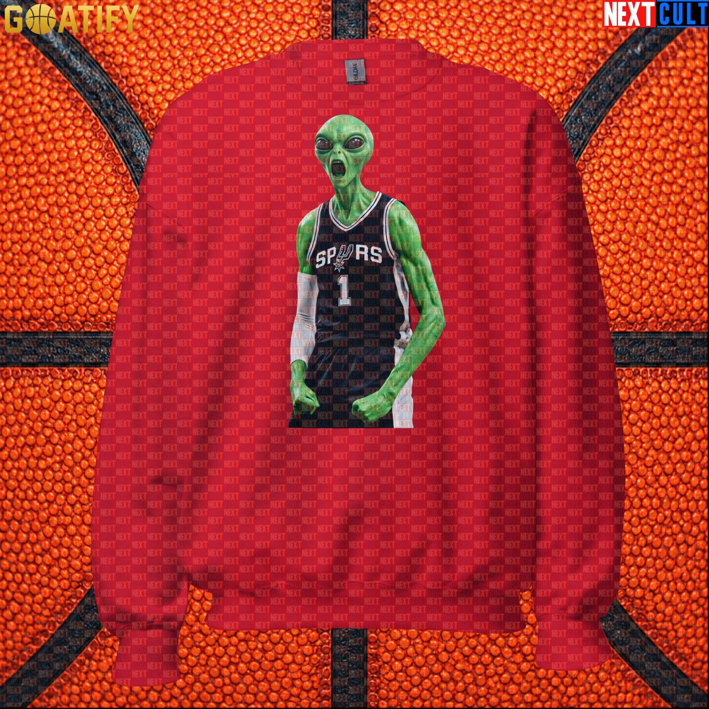 Basketball Sweatshirt Alien Wemby Celebration Graphic for Victor Wembanyama and Spurs Fans |  | ["Basketball", "France", "NBA", "San Antonio Spurs", "Victor Wembanyama", "Wemby"]