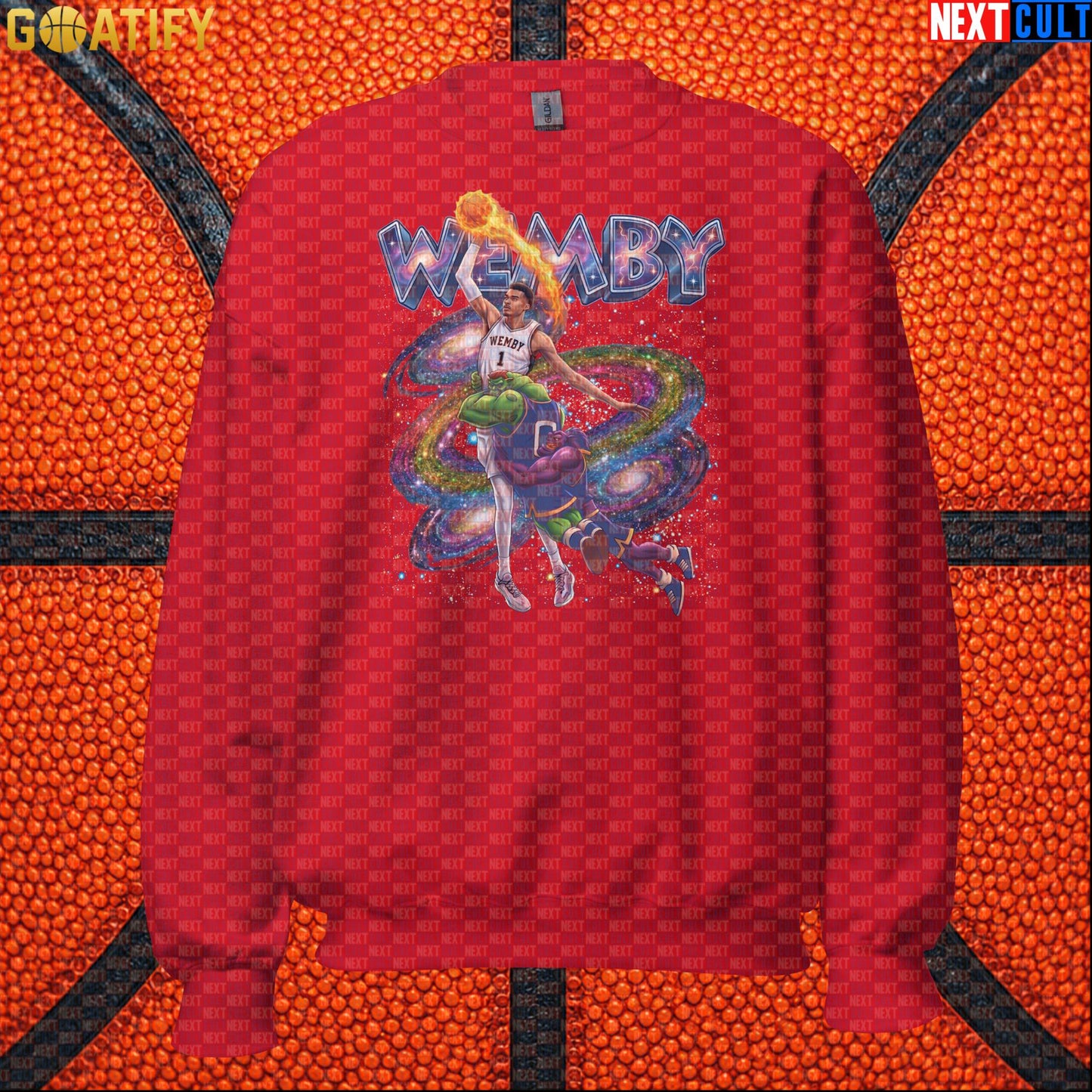 Basketball Sweatshirt Victor Wembanyama Cosmic Dunk for Spurs Fans and Space Jam Lovers |  | ["Basketball", "France", "NBA", "San Antonio Spurs", "Victor Wembanyama", "Wemby"]