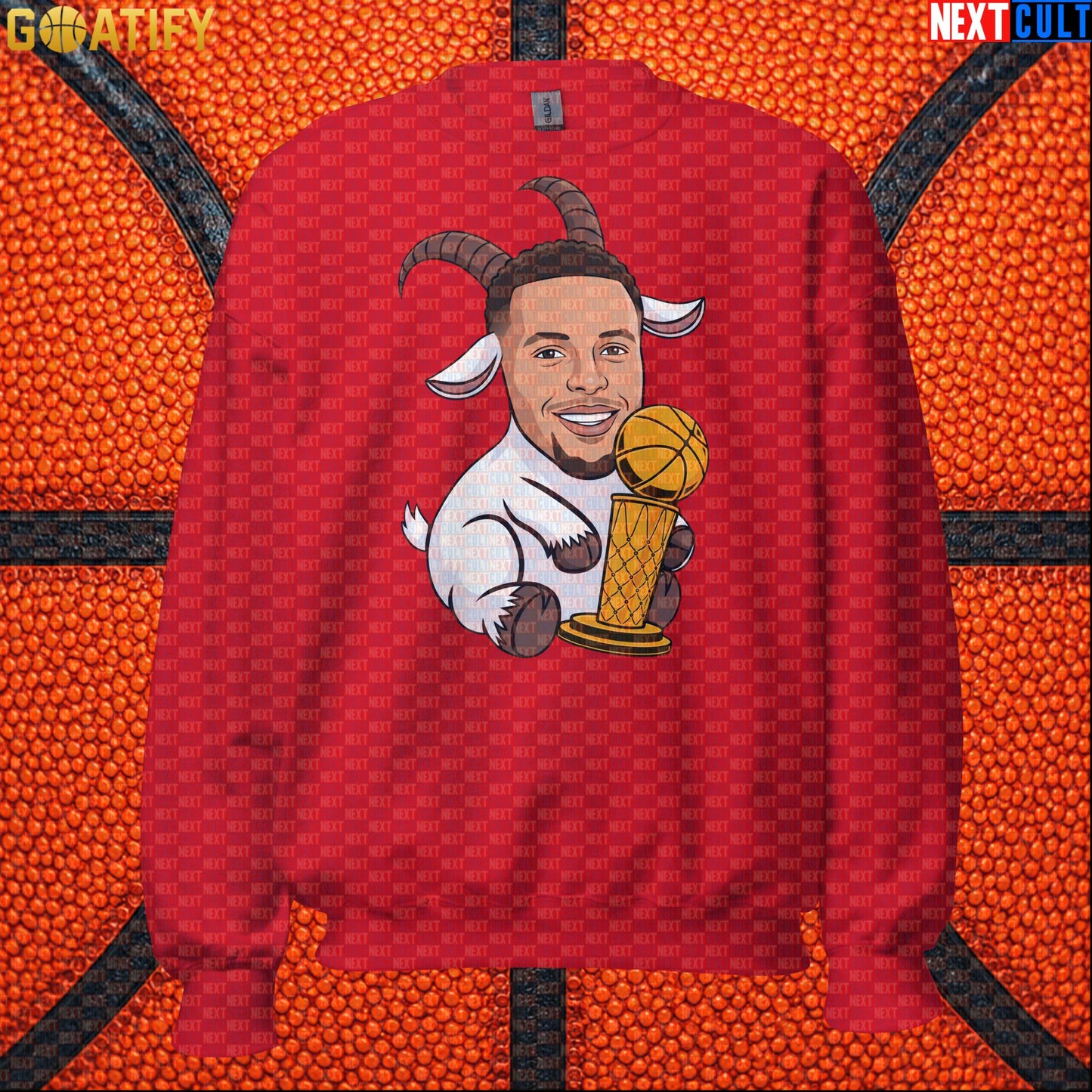 Basketball Sweatshirt Stephen Curry GOAT Champion Crewneck for Warriors Fans & NBA Gifts | Sweatshirts | ["Basketball", "Golden State Warriors", "NBA", "NCB", "Stephen Curry"]
