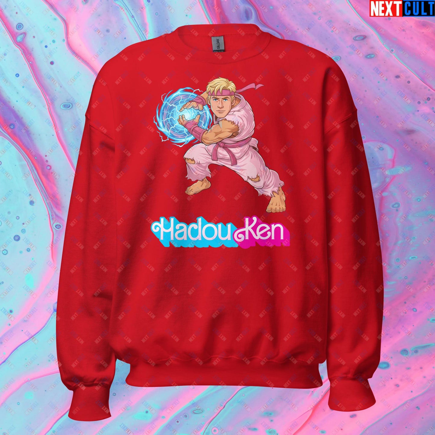 Hadouken Ken Barbie Ryan Gosling Street Fighter Funny Unisex Sweatshirt Red Sweatshirts Next Cult Brand