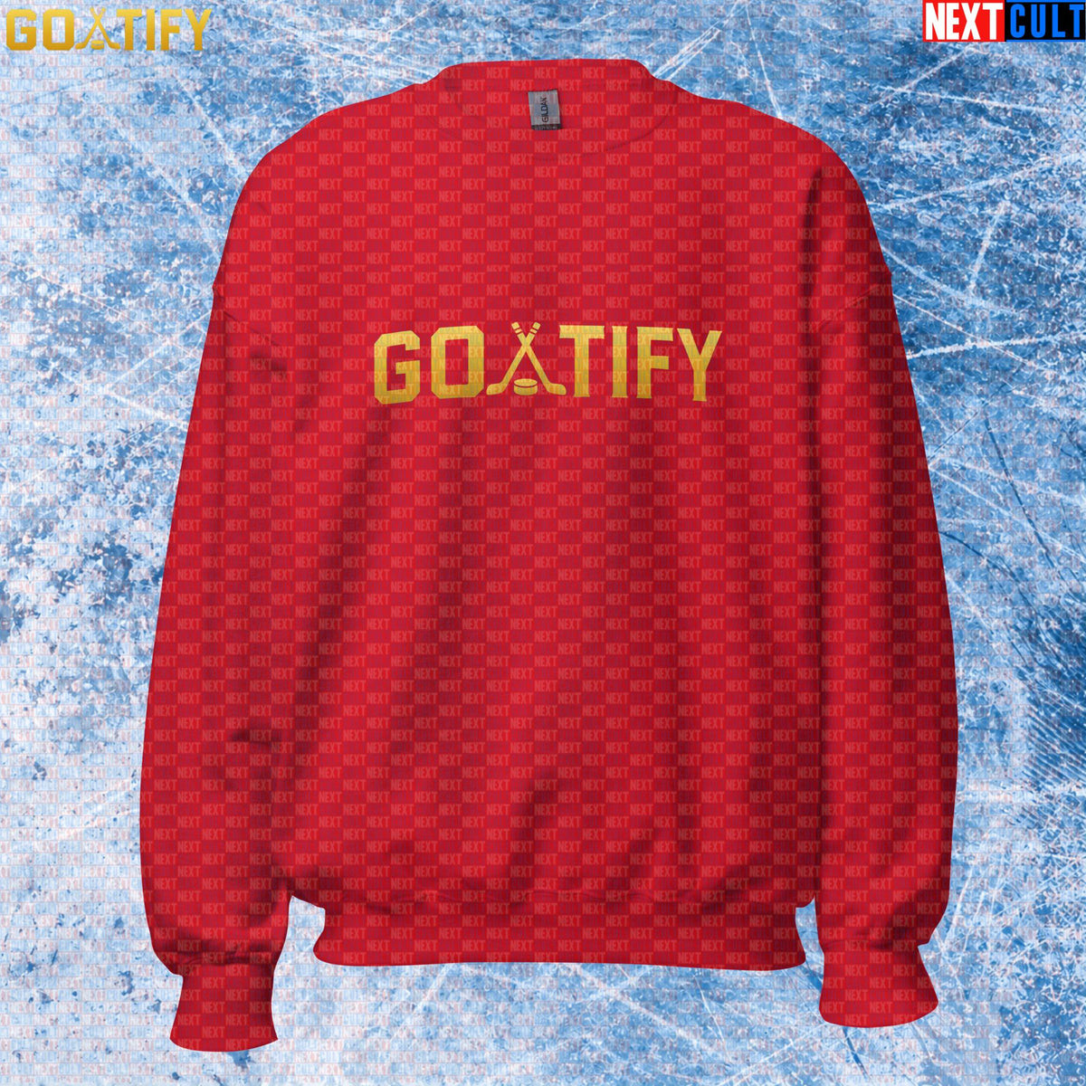 Hockey GOAT Sweatshirt GOATIFY Gold Logo Crewneck for NHL Fans & Ice Hockey Gifts | Sweatshirts | ["Hockey", "NCB", "NHL"]