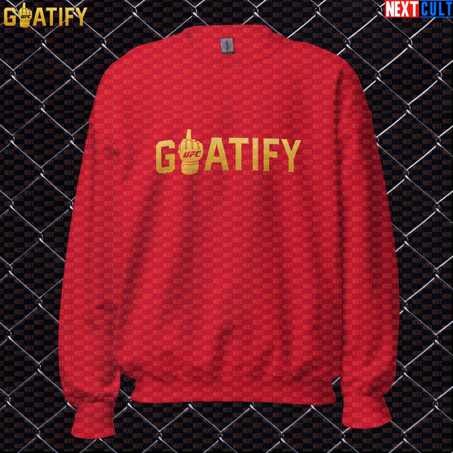 MMA GOAT Sweatshirt Gold Middle Finger Fight Crewneck for UFC Fans & Fighter Gifts | GOATIFY | Sweatshirts | ["Martial Arts", "MMA", "NCB", "UFC"]