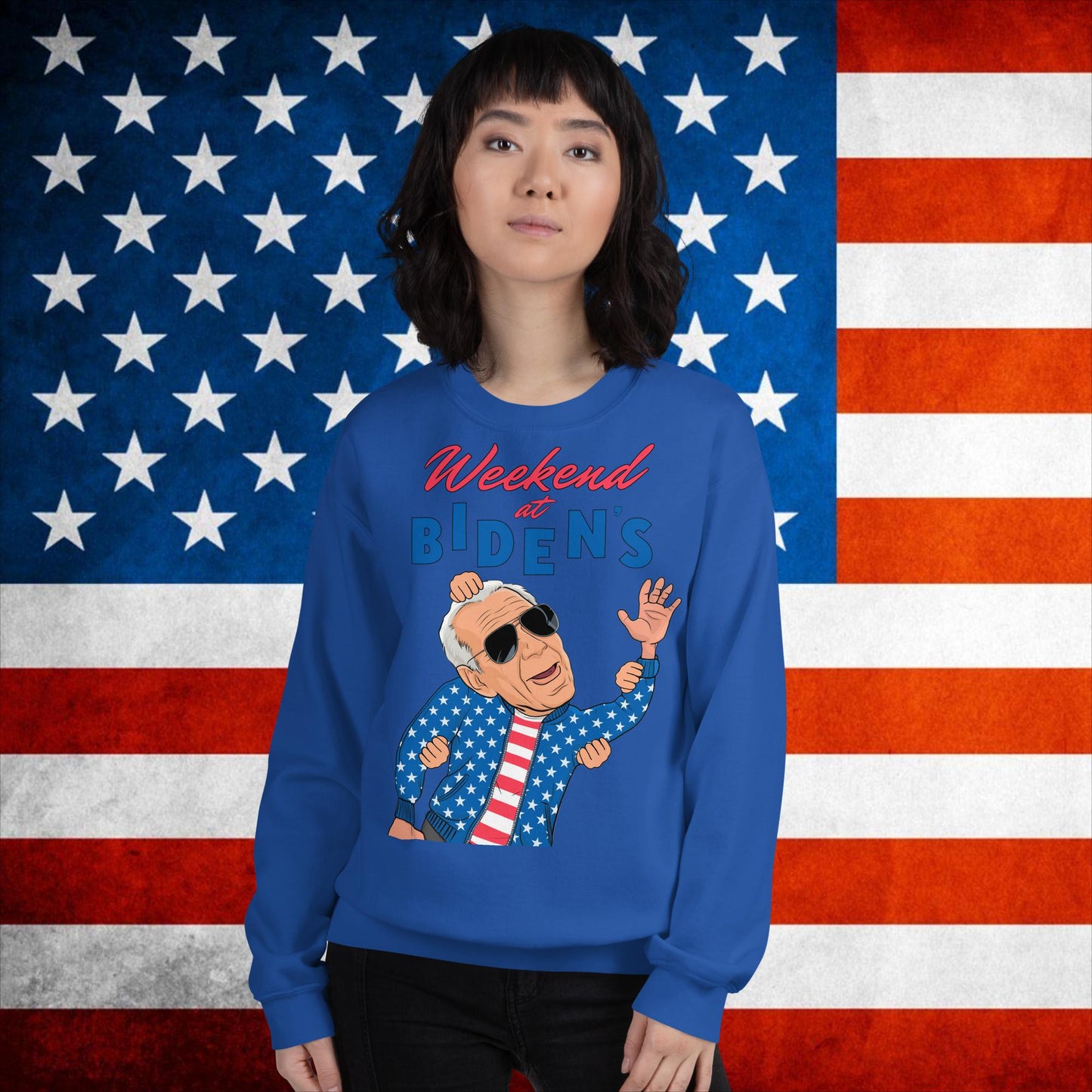 Weekend at Biden's Sweatshirt Joe Biden Meme Jumper Democrat Sweater Republican Jumper Trump Jumper Trump Gift Biden Gift 90s Vintage JumperUnisex Sweatshirt Royal Sweatshirts Democrats Joe Biden Politics Next Cult Brand