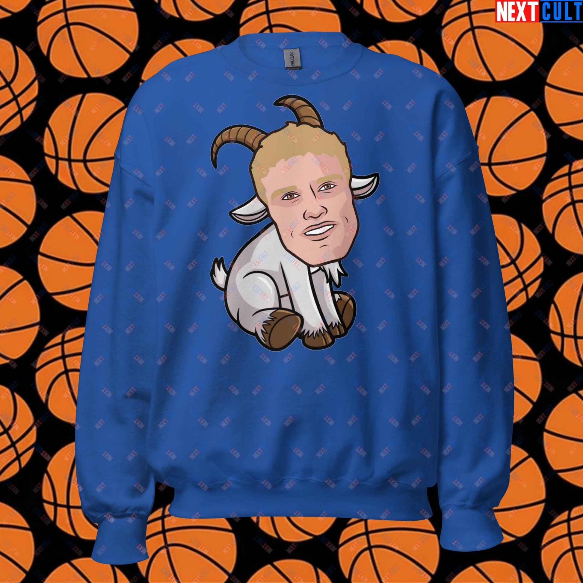 Lauri Markkanen GOAT Sweatshirt - Funny Basketball Meme Jumper - Greatest of All Time Pullover for Basketball Fans - Perfect Gift for Lauri Markkanen Fans Unisex Sweatshirt Royal Sweatshirts Basketball G.O.A.T. Lauri Markkanen NBA Utah Jazz Next Cult Brand