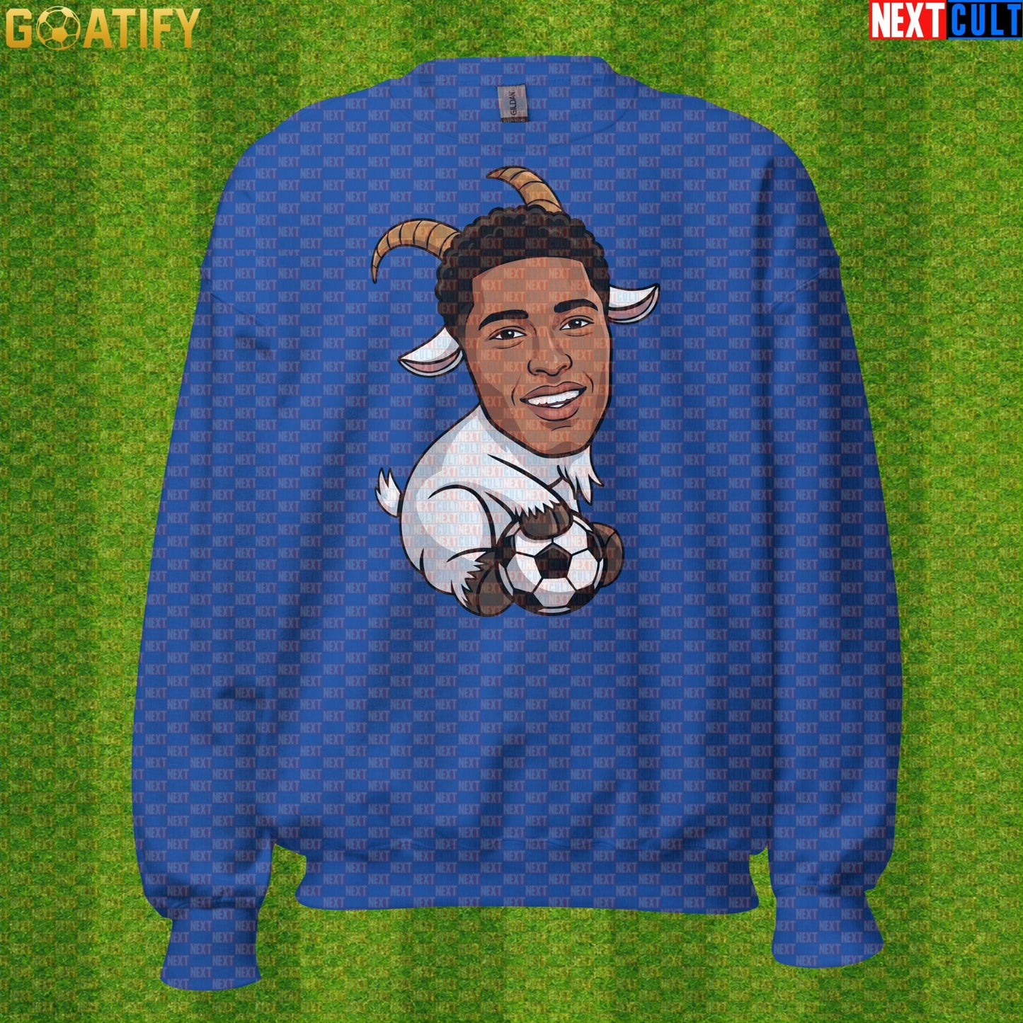 Jude Bellingham Sweatshirt – GOAT Football Crewneck for Madrid and England Supporters |  | ["Borussia Dortmund", "England", "Football", "Jude Bellingham", "Real Madrid", "Soccer"]