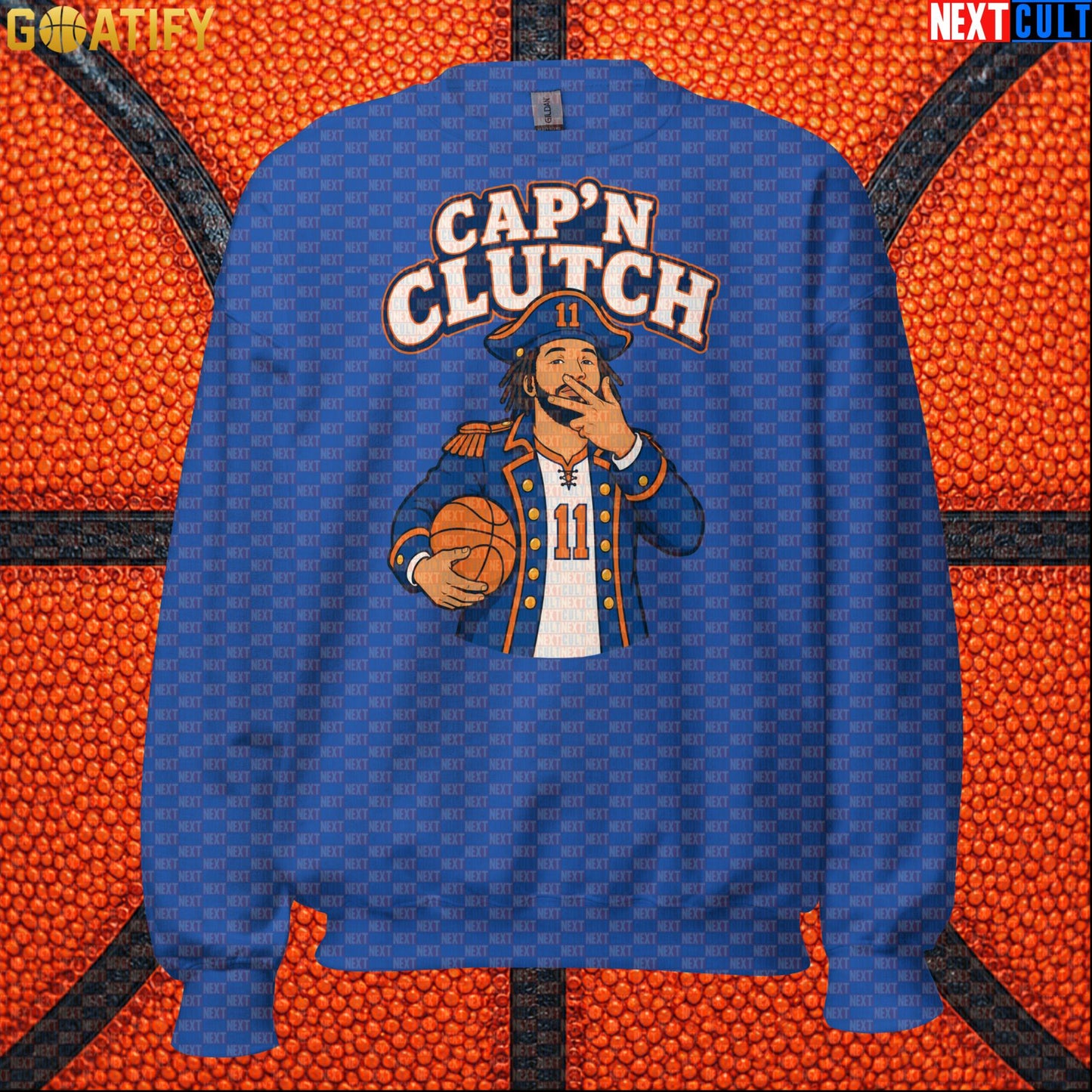 Jalen Brunson Sweatshirt – Captain Clutch Crewneck for Knicks Fans and Basketball Gifts Royal Next Cult Brand