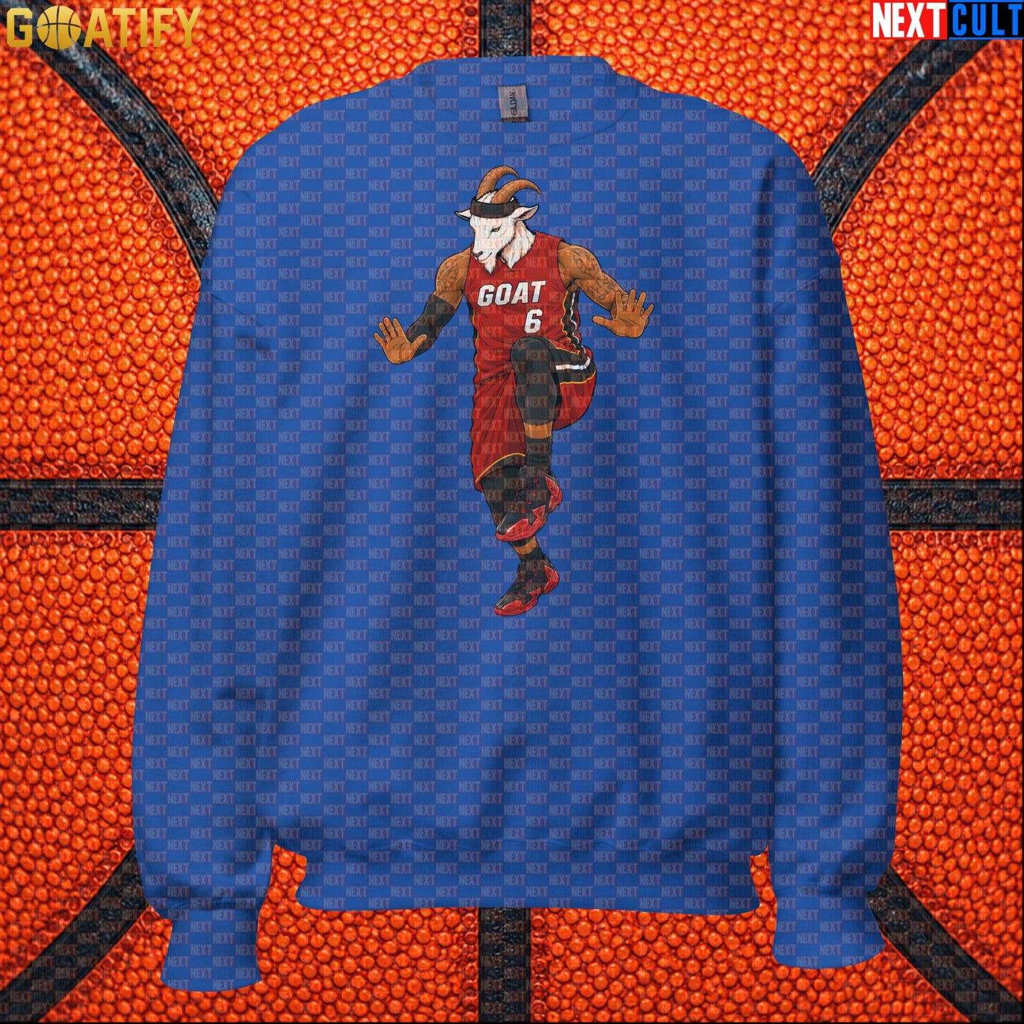 LeBron James Sweatshirt – Miami Heat GOAT Crewneck Gift for Retro NBA Basketball Fans Royal Next Cult Brand