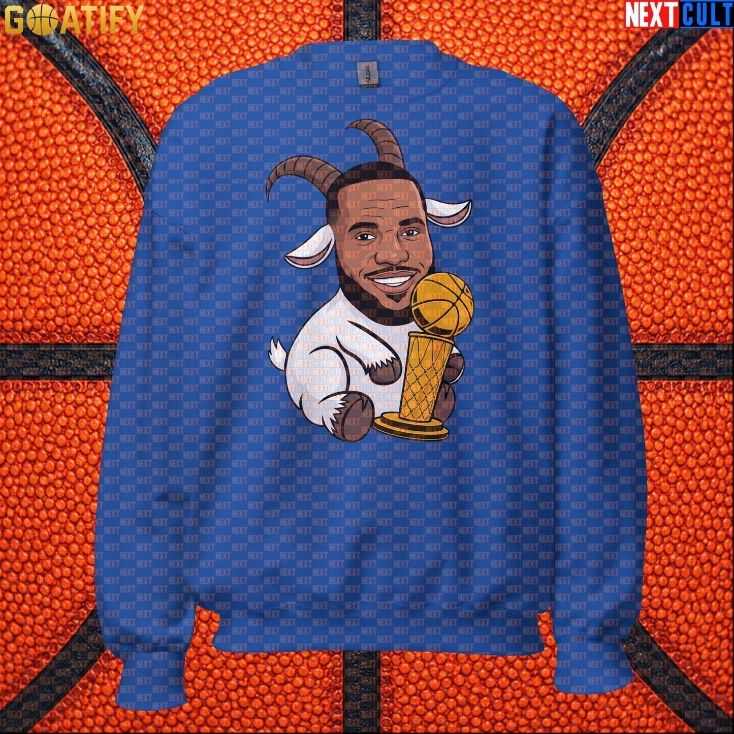 LeBron James Sweatshirt – LeGOAT Trophy Crewneck Gift for NBA Fans and Collectors |  | ["Basketball", "Cleveland Cavaliers", "LeBron James", "Los Angeles Lakers", "Miami Heat", "NBA"]