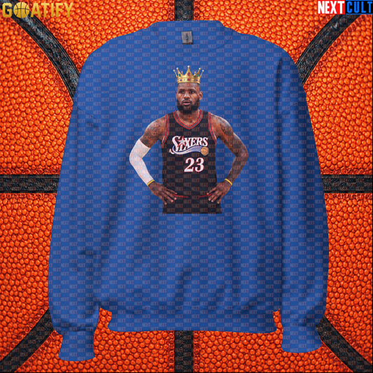 LeBron James Sweatshirt – King of Philly 76ers Basketball Crewneck for NBA Fans & Gifts |  | ["Basketball", "LeBron James", "NBA", "Philadelphia 76ers"]