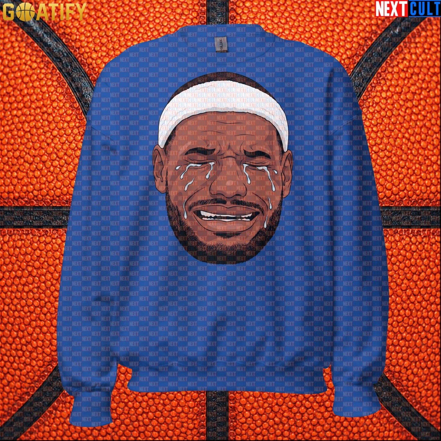 Crying LeBron Meme Sweatshirt – Funny NBA Basketball Crewneck Game Day Gift for Fans |  | ["Basketball", "LeBron James", "NBA"]
