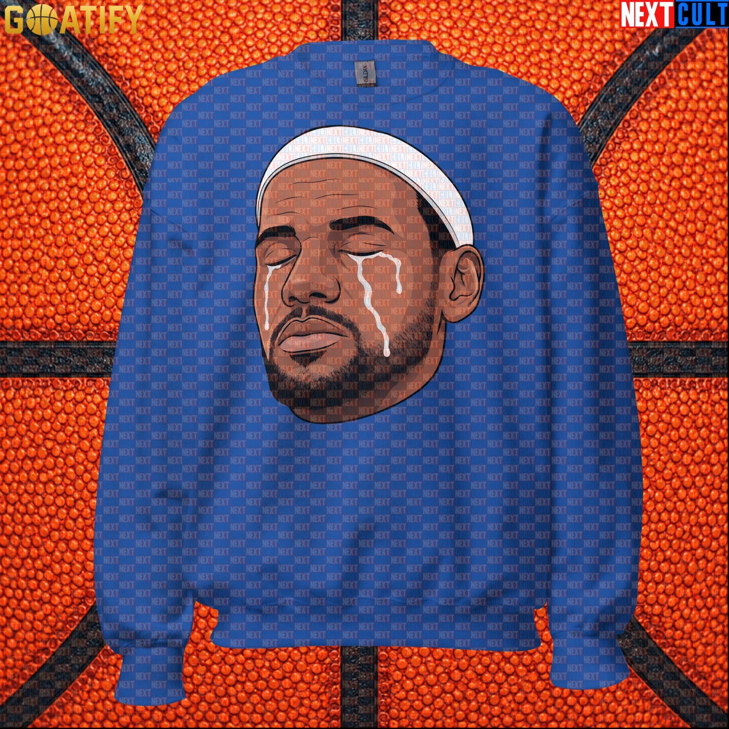 Crying LeBron Meme Sweatshirt – Emotional NBA Basketball Crewneck Gift for Sports Fans |  | ["Basketball", "LeBron James", "NBA"]