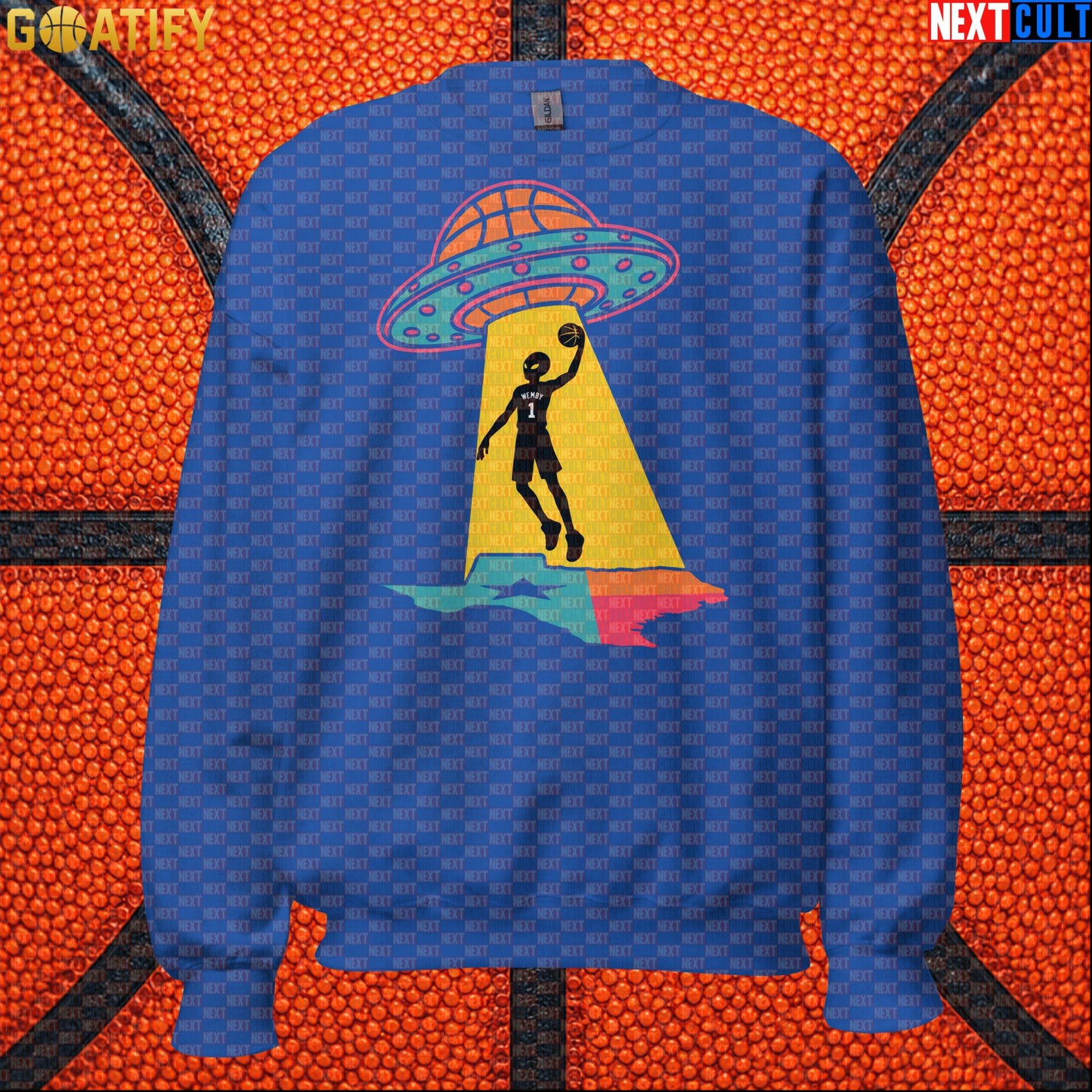 Basketball Sweatshirt Alien Wemby UFO Abduction Design for Spurs Fans and Winter Game Days |  | ["Basketball", "France", "NBA", "San Antonio Spurs", "Victor Wembanyama", "Wemby"]