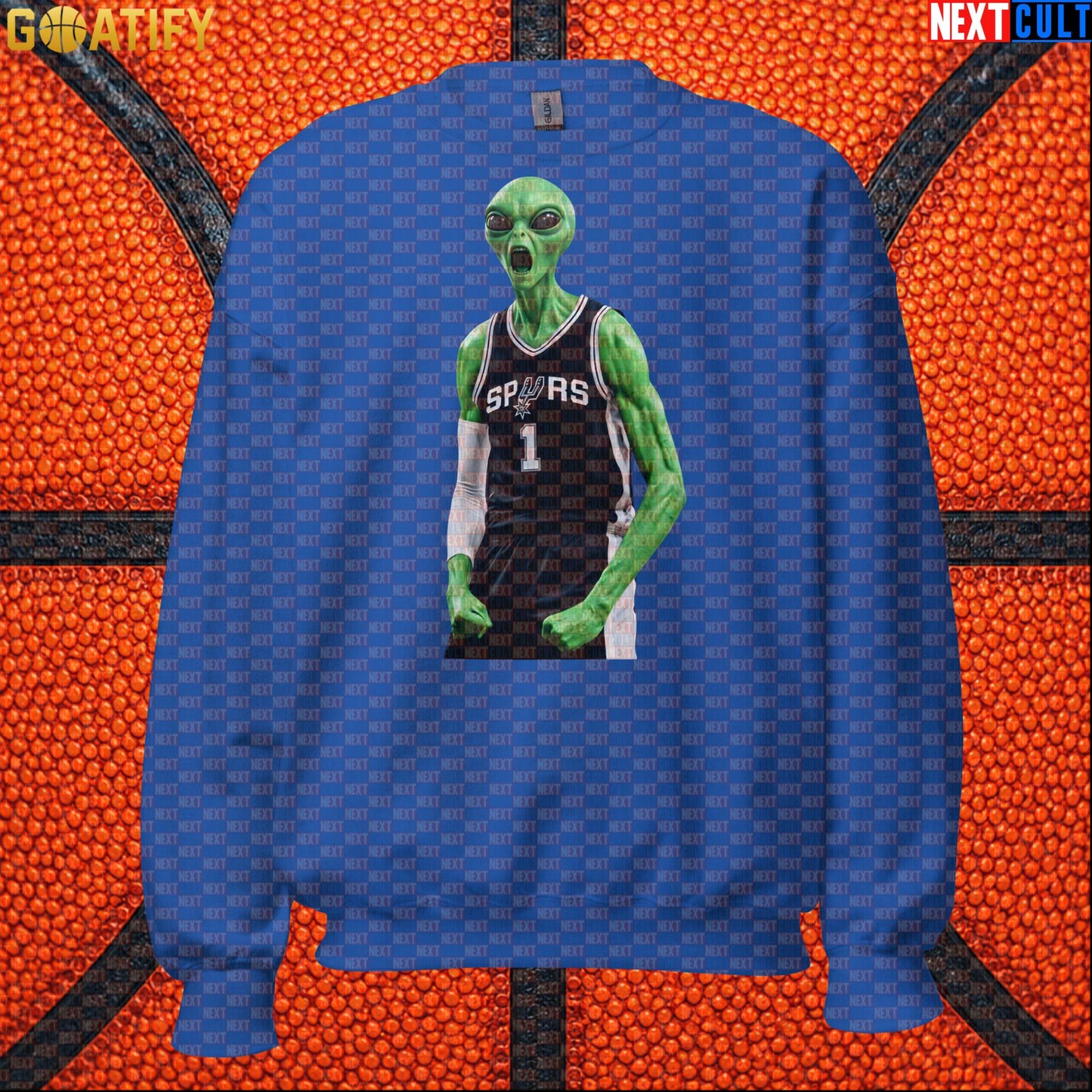 Basketball Sweatshirt Alien Wemby Celebration Graphic for Victor Wembanyama and Spurs Fans |  | ["Basketball", "France", "NBA", "San Antonio Spurs", "Victor Wembanyama", "Wemby"]