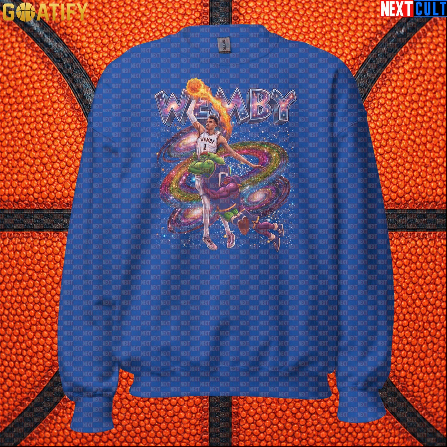 Basketball Sweatshirt Victor Wembanyama Cosmic Dunk for Spurs Fans and Space Jam Lovers |  | ["Basketball", "France", "NBA", "San Antonio Spurs", "Victor Wembanyama", "Wemby"]