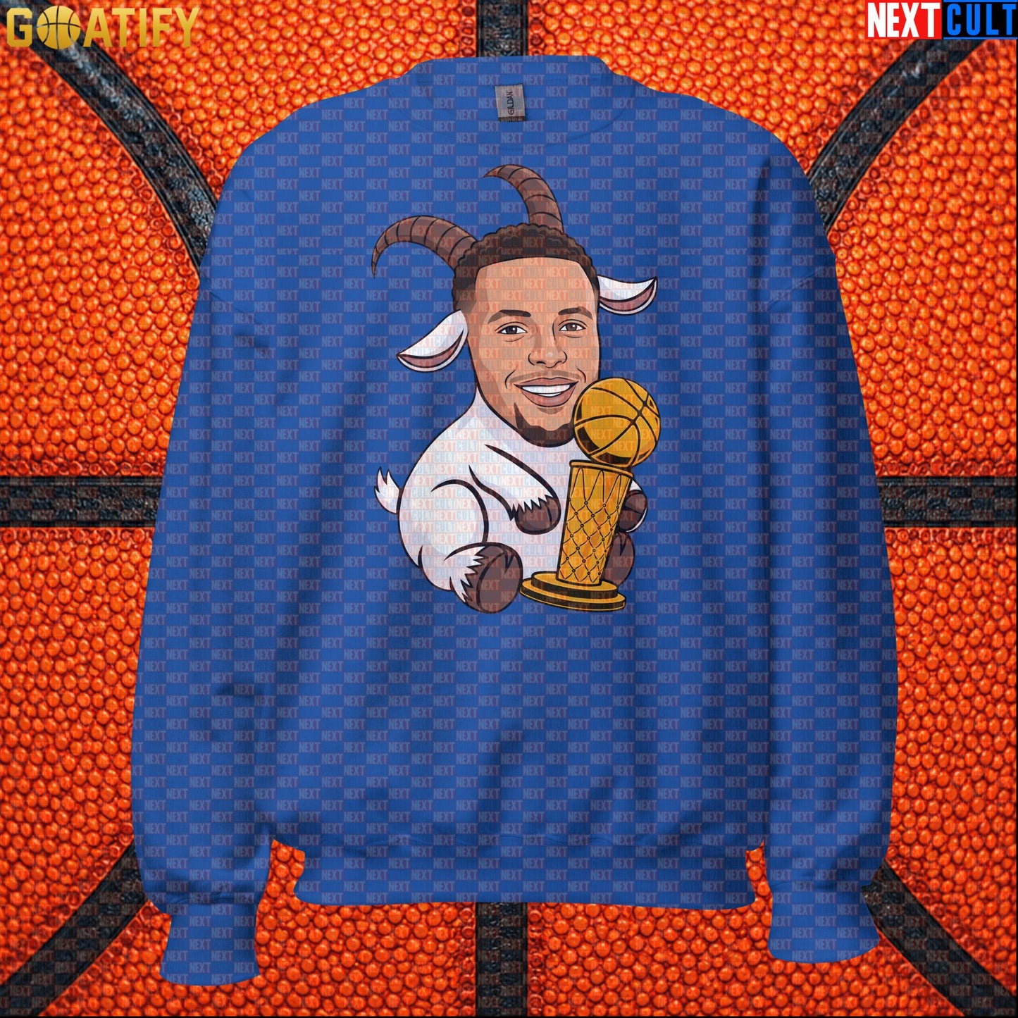 Basketball Sweatshirt Stephen Curry GOAT Champion Crewneck for Warriors Fans & NBA Gifts | Sweatshirts | ["Basketball", "Golden State Warriors", "NBA", "NCB", "Stephen Curry"]